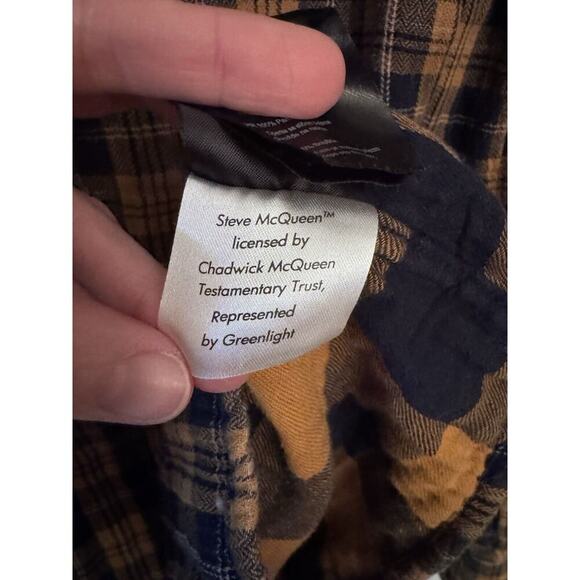 Barbour Shirt Men’s Size Medium Flannel Yellow Brown Plaid The Steve McQueen - Picture 13 of 13